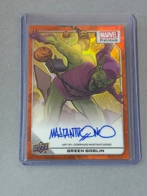 Green Goblin Orange Auto /35 Spider-Man 2023 Marvel Platinum Upper Deck Corrado - Image 1 of 3