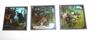 Antique Magic Lantern Slides - 19thC. Big Game Hunting Historical Set of 3 . - Picture 1 of 8