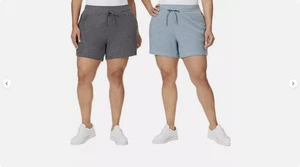 32 DEGREES Cool Women's 2-Pack Pull-On Shorts Heather Charcoal/Light Teal S NWT - Picture 1 of 5