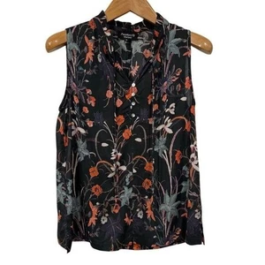 Feathers By Tolani Womens M Floral Sleeveless Blouse Ruffle Detail Feminine Soft - Picture 1 of 10