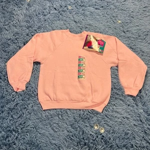 VINTAGE Pink Crewneck Sweater Size Medium Youth Hanes Her Way Classic Outdoor - Picture 1 of 12