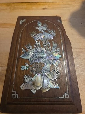 Joli Panneau Nacre Asie Chine Incrustation Mosaïque - Photo 1/4