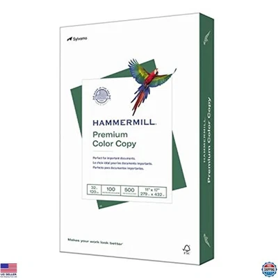 Hammermill Premium Color Copy Paper, 32 lb, 11x17", 500 Sheets, 100 Bright, USA - Image 1 of 4