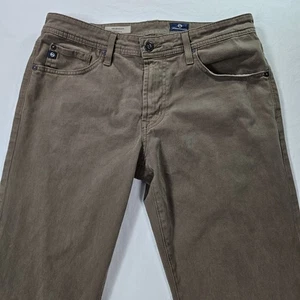 Pantalones AG Adriano Goldschmied Para Hombre 31x32 Verde The Graduate Pierna A Medida Elastizados - Imagen 1 de 15