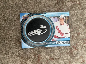 2022-23 Upper Deck Trilogy Sebastian Aho Signature Pucks Auto - Picture 1 of 2