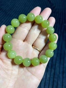 Autenticada Hetian Jade Cadena Pulsera Nefrita 12mm Cuentas Pulseras Joyería - Imagen 1 de 6