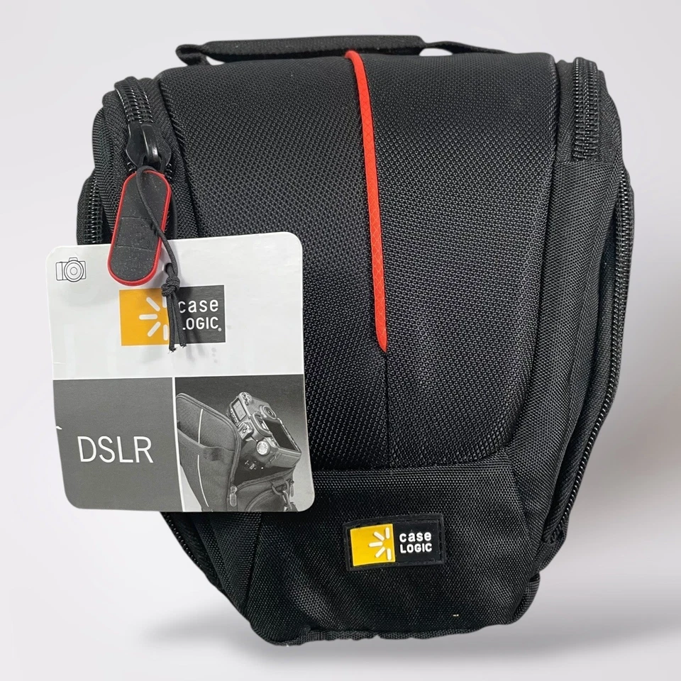 Case Logic DCB306 Black DSLR Camera Holster Bag Padded Interior Red Accent - Image 1 of 4