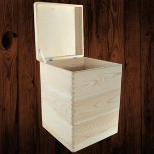 3 Tier Square Wooden Storage Crate Set Stackable Cube Lidded Boxes 30x30x40.5 cm - Picture 1 of 12
