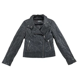 Mackage Lammleder Moto Jacke Damen XS, gesteppt schwarz Biker Motorrad Racer - Bild 1 von 21