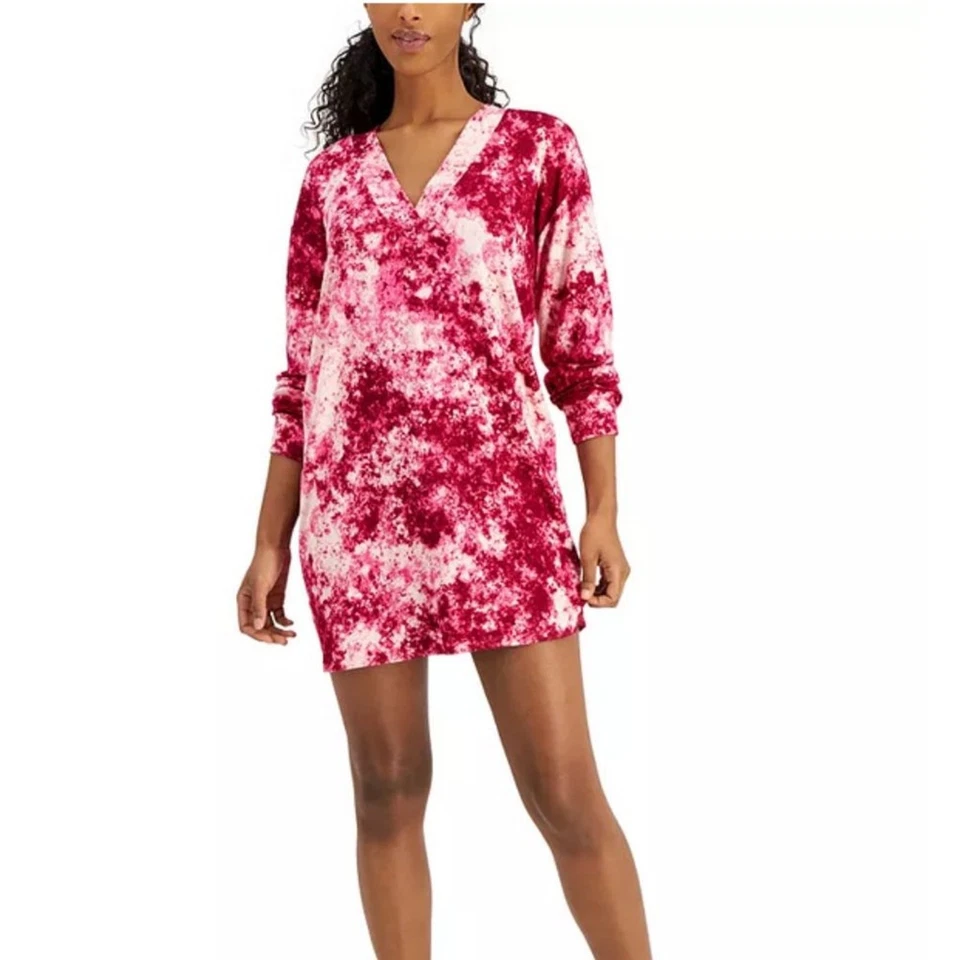 Camisa de dormir Jenni talla grande manga larga estampada rosa Splash Tiedye talla X-pequeña Foto 1 de 1