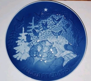 1981 Bing & Grondahl B&G Christmas Plate Jule Aften Christmas Peace Denmark - Picture 1 of 2