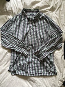 Burberry London XL Men’s Long Sleeve Plaid Shirt Green Purple - Imagen 1 de 3