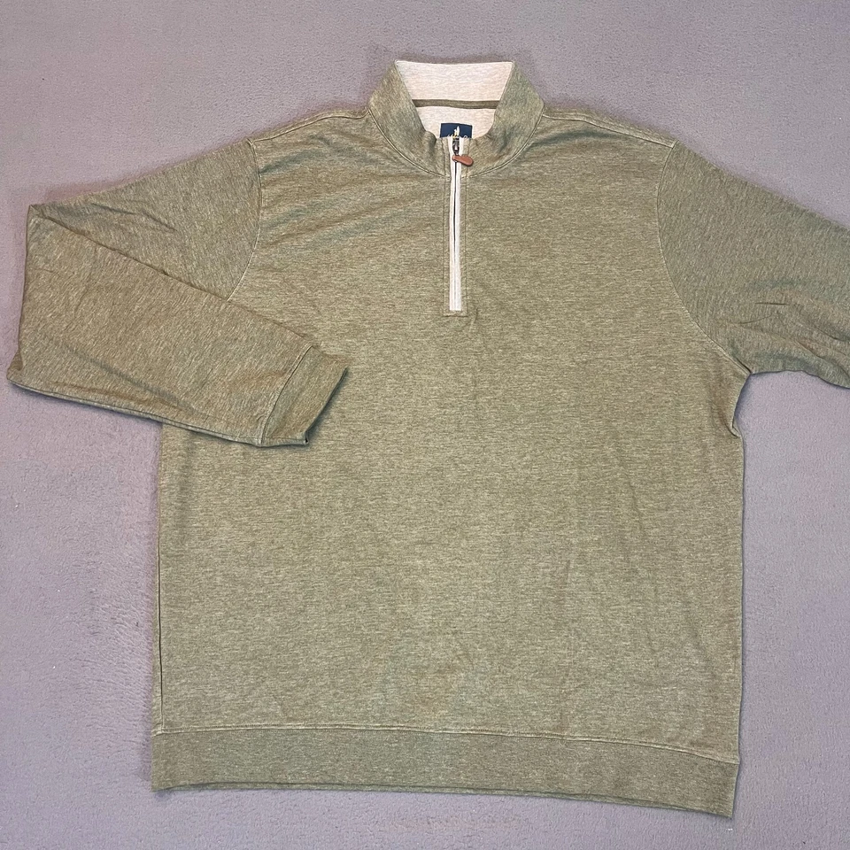 Johnnie-O Mens Sz XL Sully Quarter Zip Pullover Wrinkle Resistant Sequoia Modal - Image 1 of 4