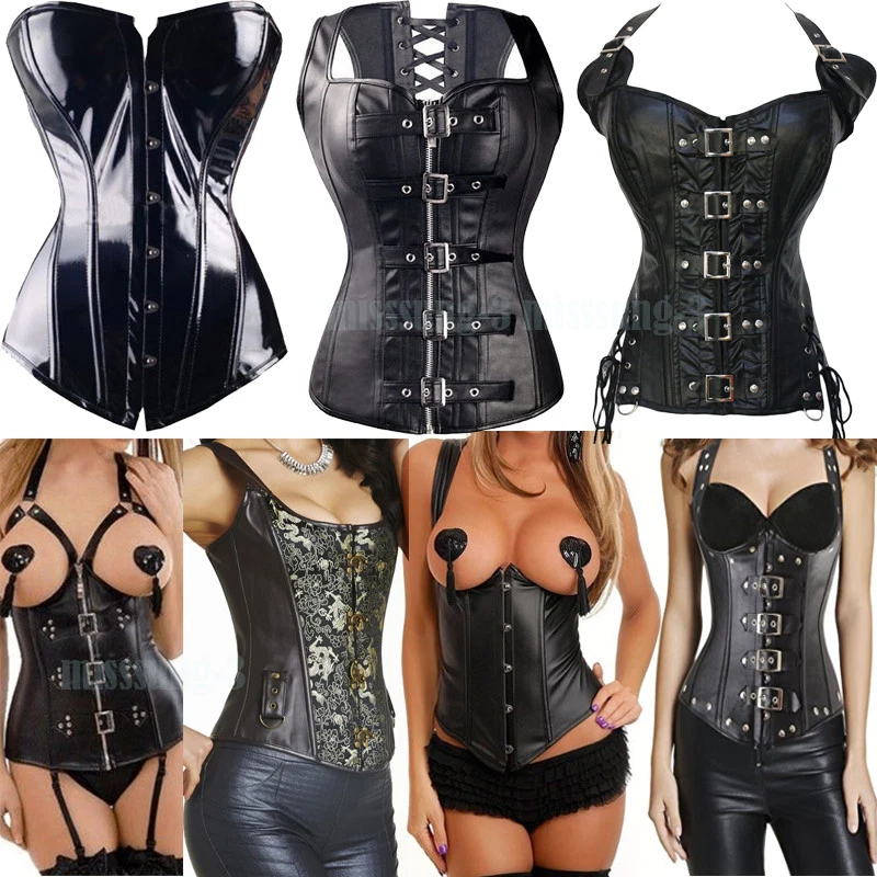 Женский тренировочный корсет на черных косточках на талии на шнуровке винтажный корректирующий бюстье - Изображение 1 из 4