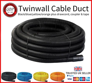 Twinwall Ducting Black/Blue/Yellow/Orange coupler drawcord *FAST CHEAP DELIVERY* - Picture 1 of 12