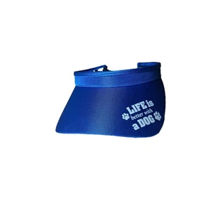 GLOVE IT - Women's Coil Golf Sun Visor, Blue “ Life Is Better With A Dog” Cute - Picture 1 of 8