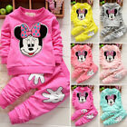 Warm Outfit Baby Clothes Kids Girl Minnie Mouse Thick Tracksuit Sweatshirt Pants