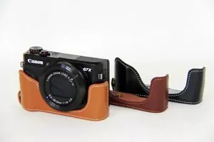 PU Leather Camera Half case Bag Grip for Canon G7Ⅻ G7XIll G5X G5x2 II G1Ⅻ G1ⅫI - Picture 1 of 10