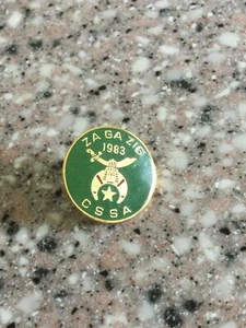 SHRINERS ZA GA ZIG PIN 1983 CSSA GREEN ENAMEL MASON - Picture 1 of 2