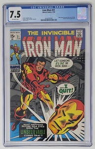 IRON MAN  #21  CGC - 7.5 -  1970 Eddie March B/C Crimson Dynamo Tony Stark - Picture 1 of 2