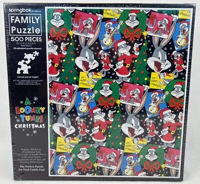 Springbok Warner Bros A Looney Tunes Christmas 500 Pc 1984 Vintage Sealed Puzzle - Image 1 of 4