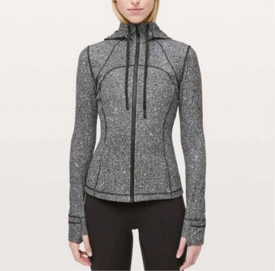 Chaqueta Lululemon Talla 10 Con Capucha Define Nulu Luminesce Splatter Blanca Negra Foto 1 de 4