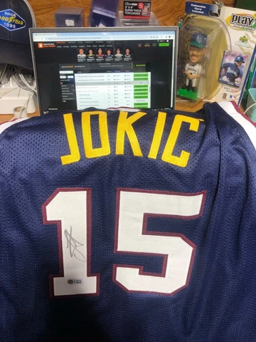 Denver Nuggets Nikola Jokic dark blue Autographed jersey Cover