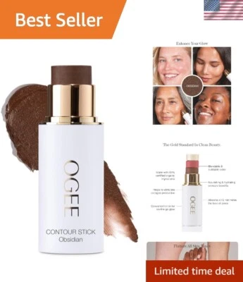 Sculpted Face Stick OBSIDIAN - MATTE DEEP BRONZE Certified Organic Bronzer St... - Image 1 of 4