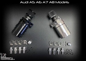 Oil Catch Can Tank Kit Baffled Reservoir w/ Breather Filter for Audi A5 A6 A7 A8 - Foto 1 di 14