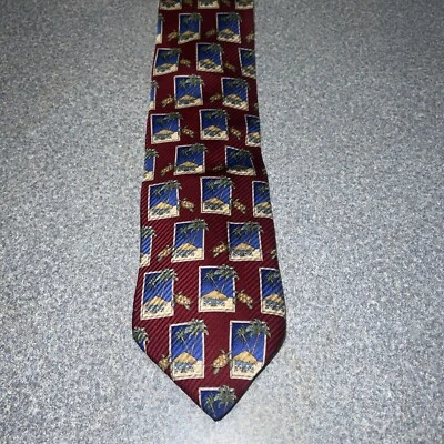 Corbata tropical para hombre Preswick & Moore 100 % seda 56” Italia palmeras tortuga Foto 1 de 4