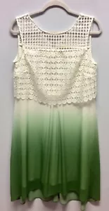 Phase Eight Lace And Chiffon Green And White Dress UK 14 - Picture 1 of 3