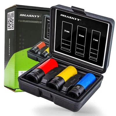 Schoneinsätze Schlagschrauber Nuss Set 17/19/21 Alufelgen Nüsse Drehmoment 1/2" - Bild 1 von 4