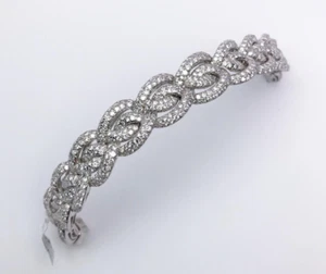 Amazing Unique Braided Design Pave Set Lab-Created 12.84CT Diamonds Bracelets - Picture 1 of 9