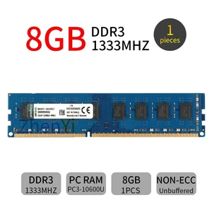 Kingston 8GB PC3-10600U DDR3 1333Mhz 240Pin KVR1333D3N9/8G Desktop Memory RAM UL - Picture 1 of 6