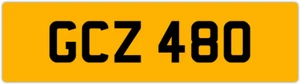 GCZ 480 G 3x3 DATELESS PRIVATE NUMBER PLATE GAZ GAV GEO GUS GUY GRACE GEM GED GS - Picture 1 of 1