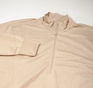 Shirt Sleeping Heat Retentive Moisture Resistant Adult Extra Large Beige 1/2 Zip - Picture 1 of 7