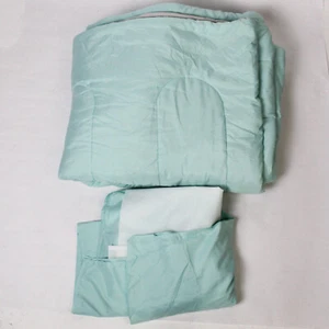 Mainstays King Size Comforter & Bed Skirt Set Teal Gray Pre-Owned - Picture 1 of 5