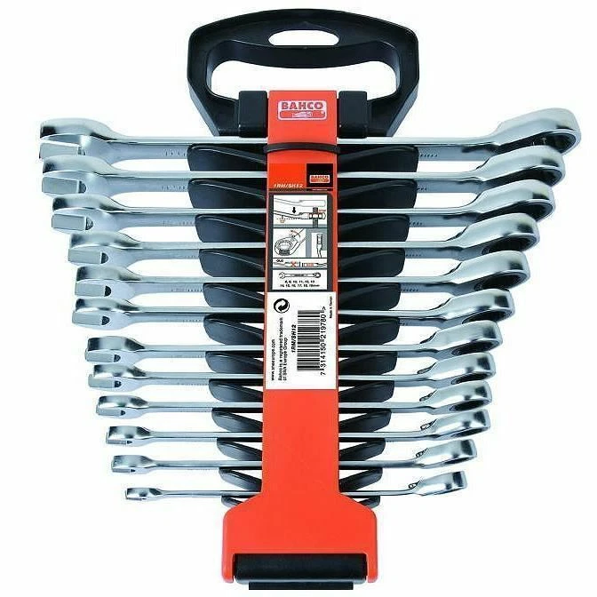 BAHCO 1RM/SH12 12pce RATCHET COMBINATION GEAR RING & OPEN END WRENCH SPANNER SET - Imagen 1 de 1