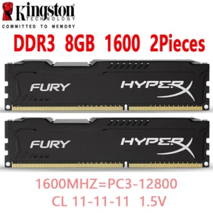HyperX FURY DDR3 16 GB 2x 8 GB 1600 MHz PC3-12800 memoria RAM desktop DIMM 240 - Foto 1 di 11