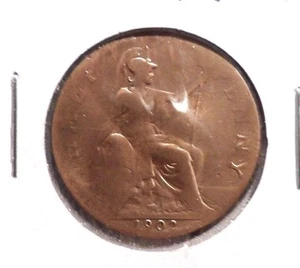 CIRCULATED 1902 HALF PENNY UK COIN (021516) - Picture 1 of 3