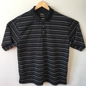 PGA TOUR Golf Polo Shirt Mens Black White Textured Striped Short Sleeve Size XL - Picture 1 of 7