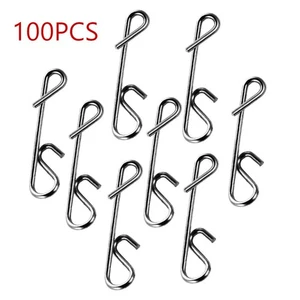 100pcs Fishing Swivel Snap Snap Stainless Steel Clips Connector Knotless New - Picture 1 of 21