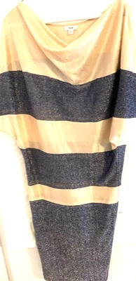 Foley Designer Lurex Cocktail dress silver and cream S - Image 1 of 4