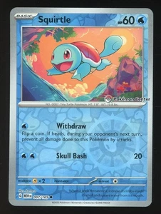 2023 Pokemon TCG SV 151 Squirtle 007/165 Pokemon Center Stamp Promo - Picture 1 of 2
