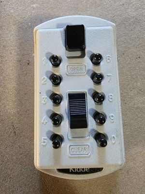 KIDDE 1413 Lock Box,Slimeline-White,Surface,PushButton, Use Own Code ,Used Cond  - Image 1 of 4