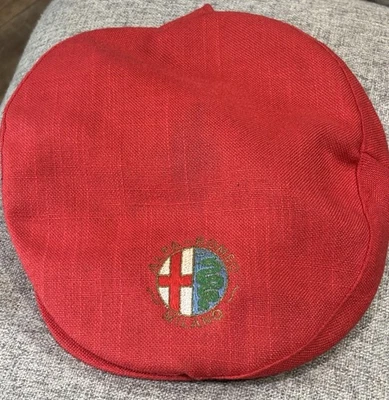 Vintage Alpha Romeo Driver Hat Cap Newsboy Poorboy Dorfman Pacific Red - Image 1 of 4
