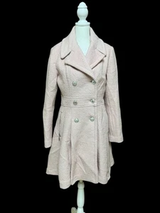 Guess Wollmischung Rosa Mantel Silber Wappen Knöpfe Lang Peacoat S  - Bild 1 von 8