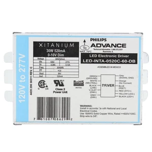 DRIVER LED REGULABLE XTANIUM ADVANCE LED-INTA-0520C-60-DB, 30W, 56-VDC, 520MA - Imagen 1 de 1