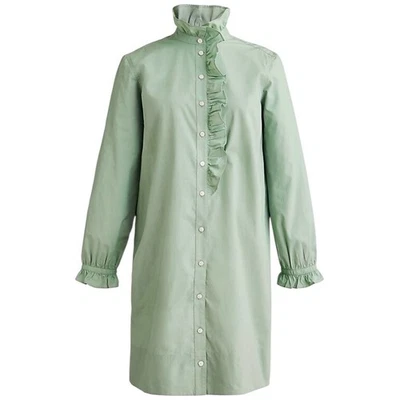 J. Camisa Crew Cottage en popelina de algodón verde mármol talla 12 nueva con etiquetas Foto 1 de 4