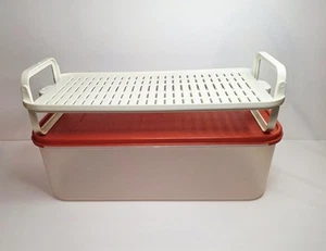 1970's USA Tupperware Modular Mates 25 cup Fresh Keeper #1718 w/Adjustable Tray - Picture 1 of 16